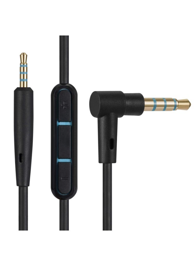 Replacement Audio Cable, Extension Cable, Headphones with Inline Microphone Volume Control (Black) - Image 1